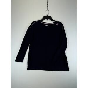 DressBarn Sunday Blouse Women’s Medium Blue Long Sleeve Polyester Blend